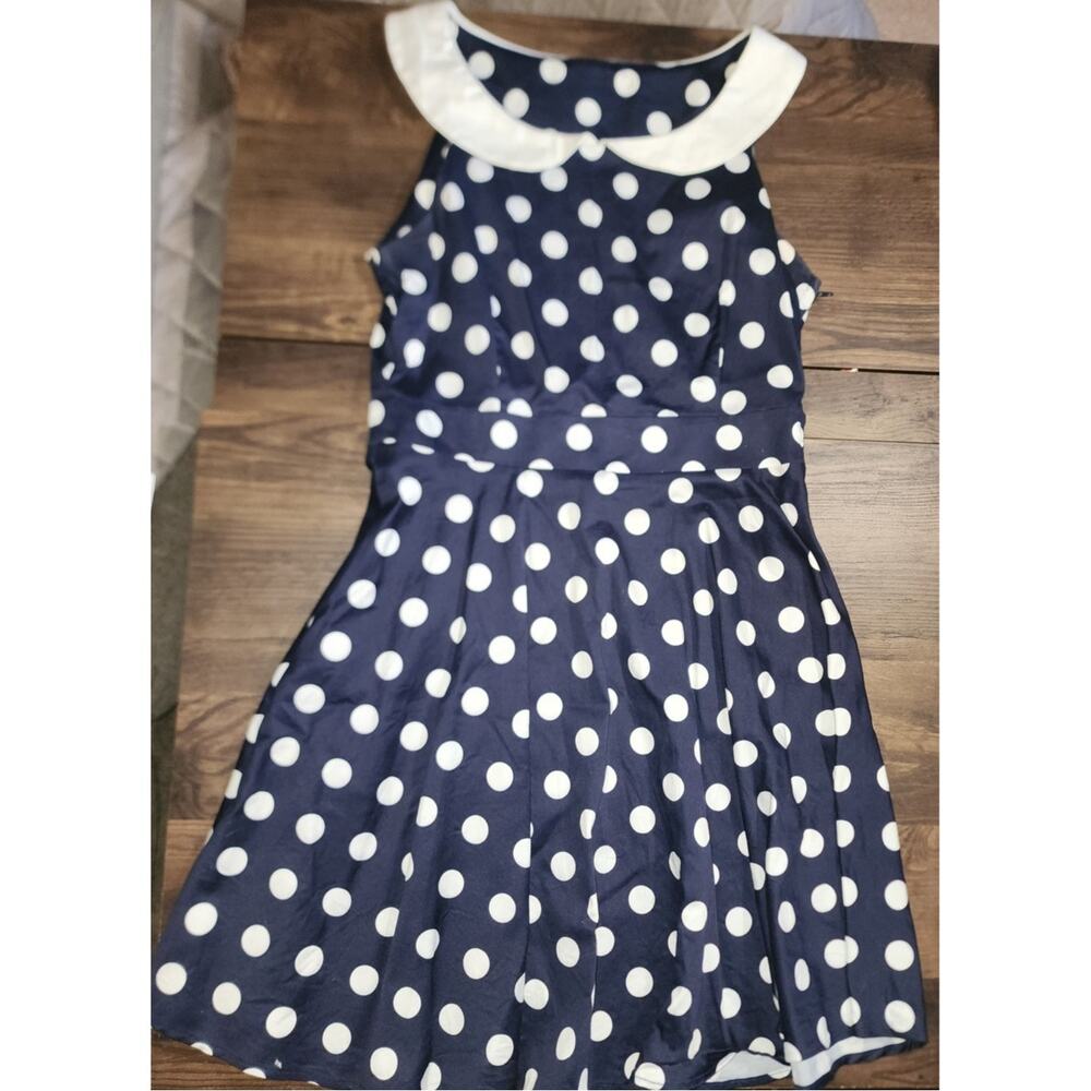 iXiA Retro Fit & Flare Rockabilly Blue Bodice 50s Pin-Up Dress Large